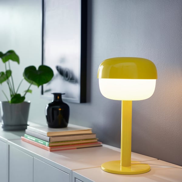 BLÅSVERK table lamp, yellow, 36 cm