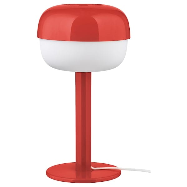 Ikea BLÅSVERK - Table Lamp, red,36 cm