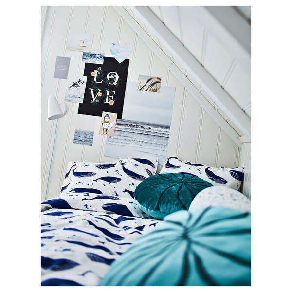 Ikea BLÅVINGAD - Pillow, in the shape of coral / turquoise ,