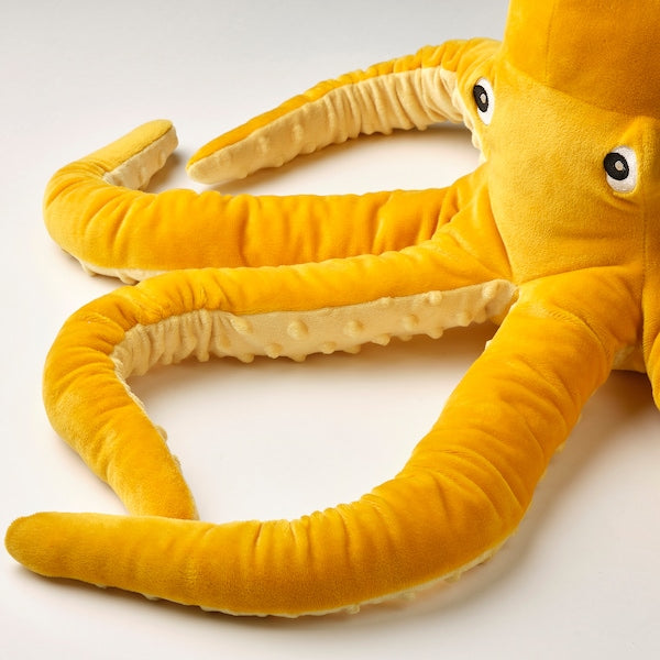 BLÅVINGAD - Soft toy, octopus/yellow, 50 cm