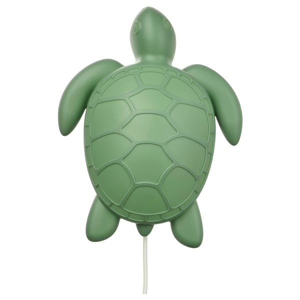 BLÅVINGAD LED wall lamp, turtle/green, 25x19 cm