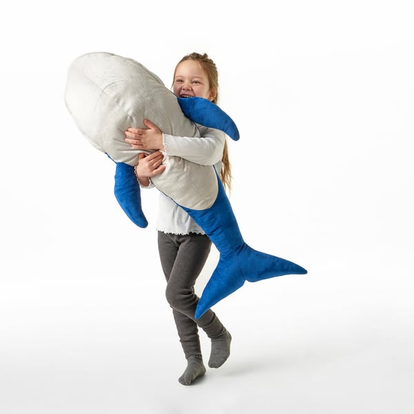 BLÅVINGAD - BLÅVINGAD Soft toy, blue whale, 100 cm