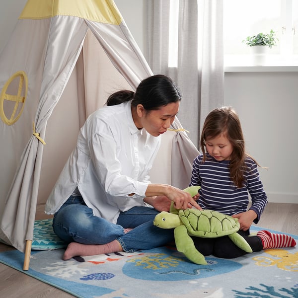 BLÅVINGAD soft toy, turtle/green, 44 cm