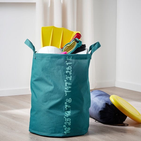 Ikea BLÅVINGAD - Storage bag, whale pattern/blue-green