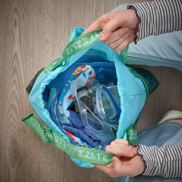 BLÅVINGAD - Backpack, blue/green, 13 l