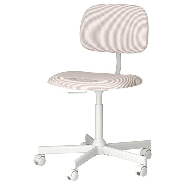 Ikea BLECKBERGET - Swivel chair, Klovsta white/brown-orange