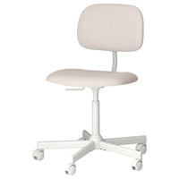 BLECKBERGET swivel chair, Klovsta white/orange-brown, 68 cm