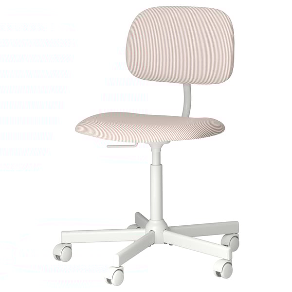 BLECKBERGET - Swivel chair, Klovsta white/brown-orange