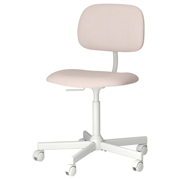 BLECKBERGET swivel chair, Klovsta white/orange-brown, 68 cm