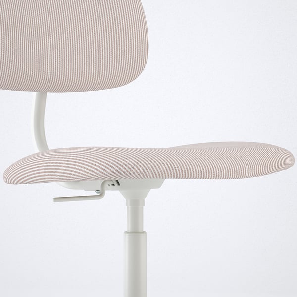 BLECKBERGET - Swivel chair, Klovsta white/brown-orange