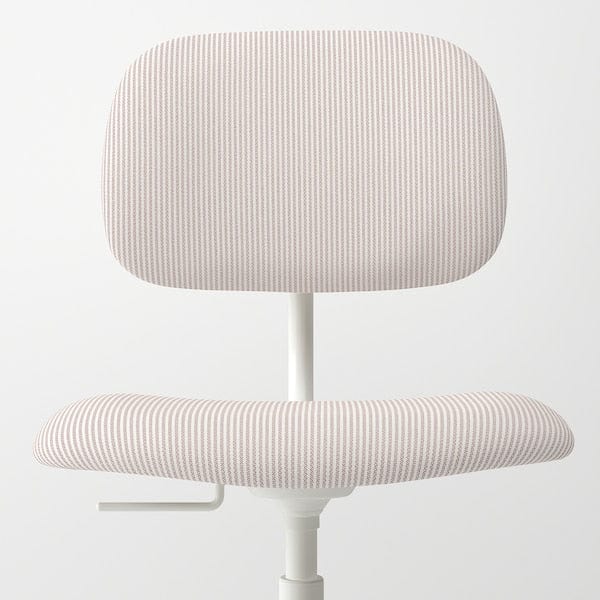 Ikea BLECKBERGET - Swivel chair, Klovsta white/brown-orange