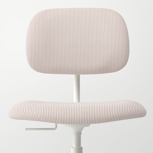 BLECKBERGET - Swivel chair, Klovsta white/brown-orange
