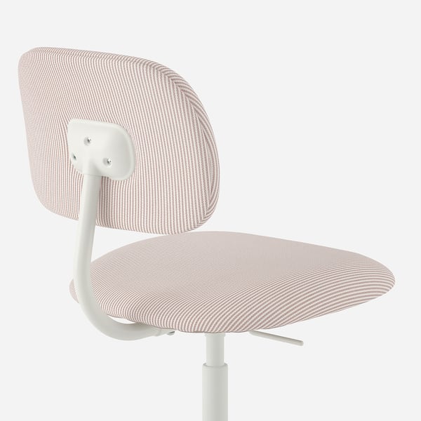 BLECKBERGET - Swivel chair, Klovsta white/brown-orange