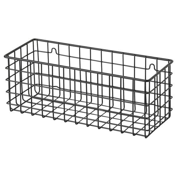 BLECKSJÖN - Wall basket, black,31x12x12 cm