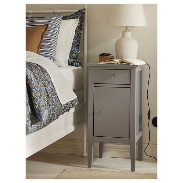 BLIDVÄDER table lamp, off-white ceramic/beige, 50 cm