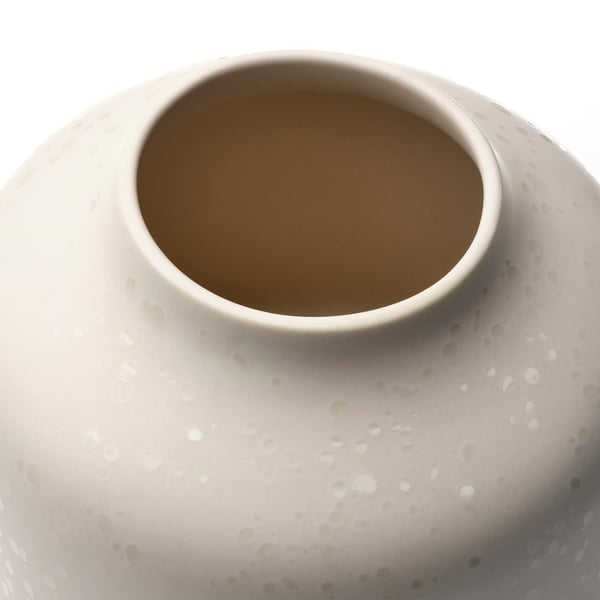 BLODBJÖRK vase, beige, 16 cm