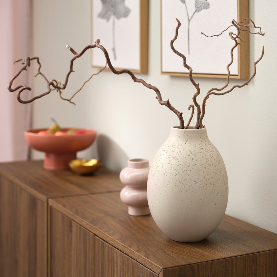 BLODBJÖRK vase, beige, 25 cm