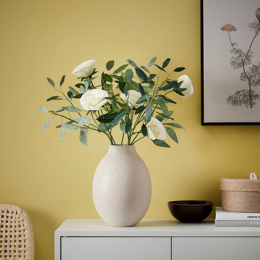 BLODBJÖRK vase, beige, 25 cm