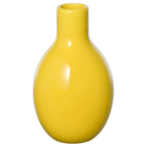 BLODBJÖRK vase, yellow, 16 cm