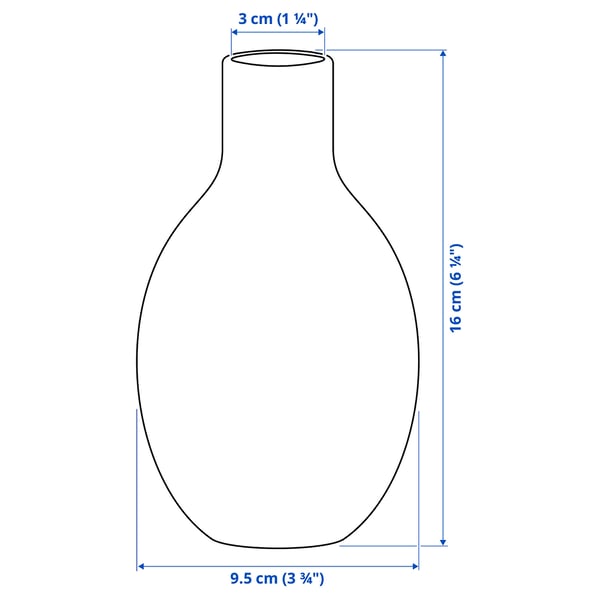BLODBJÖRK vase, pale pink/blue, 16 cm