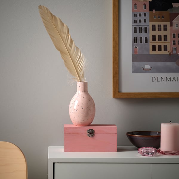 BLODBJÖRK vase, pale pink/blue, 16 cm