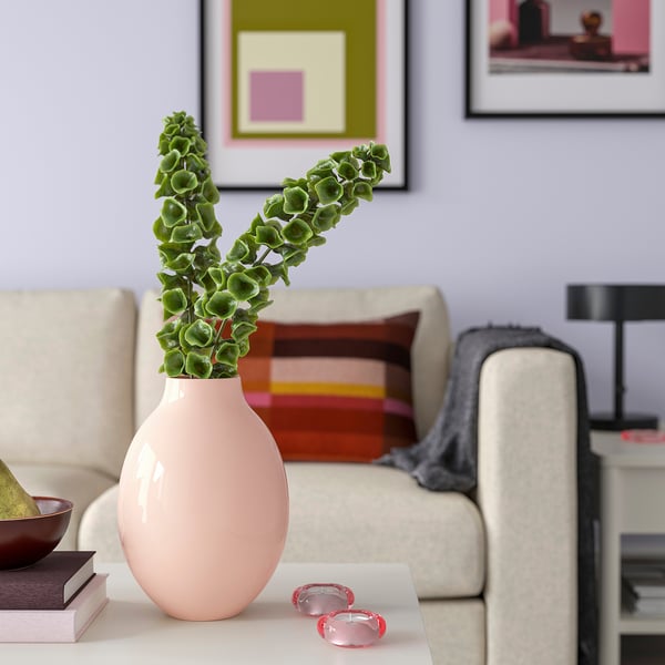 BLODBJÖRK vase, pale pink, 25 cm