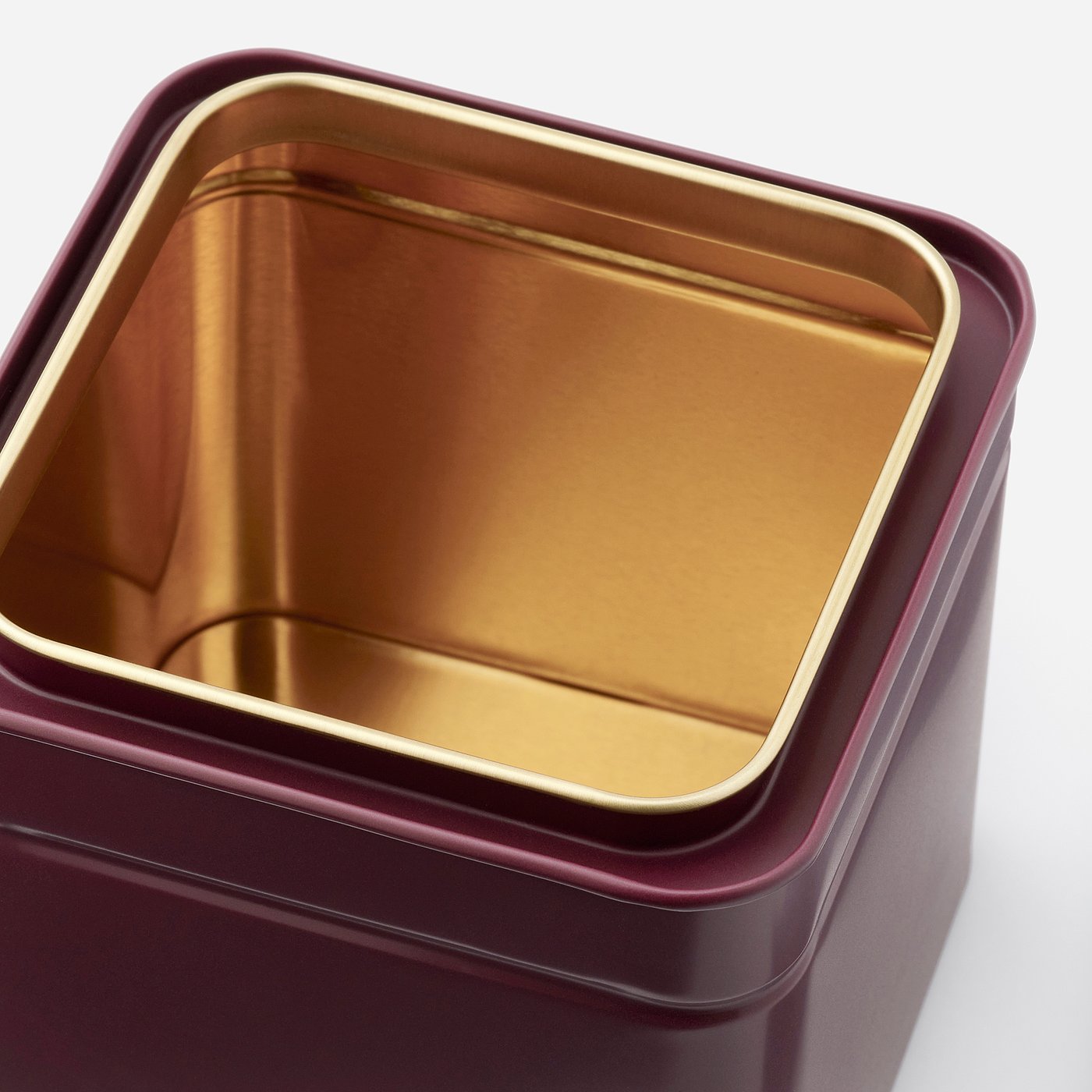 BLOMNING tin with lid, brown-red/pink for coffee/tea, 10x10x10 cm, 2 pack