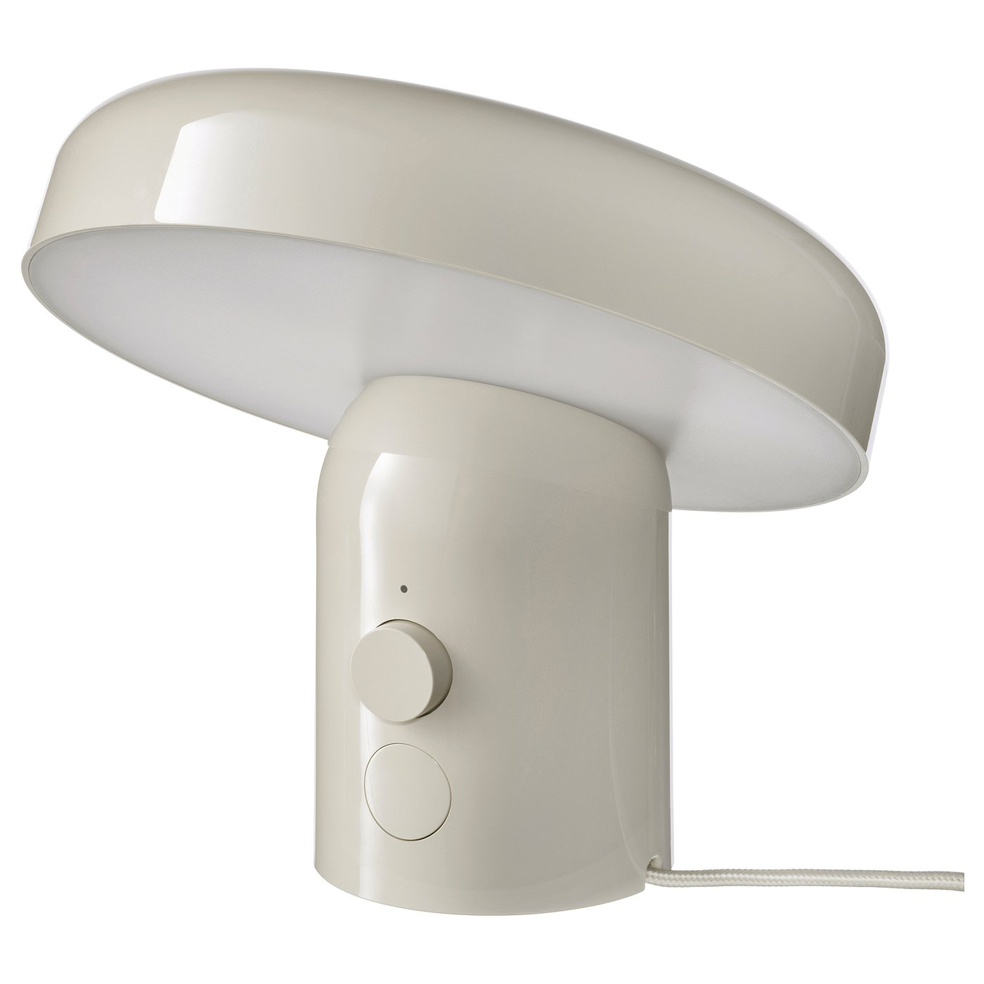 BLOMPRAKT Bluetooth speaker lamp, beige, 22x22.4x20.6 cm