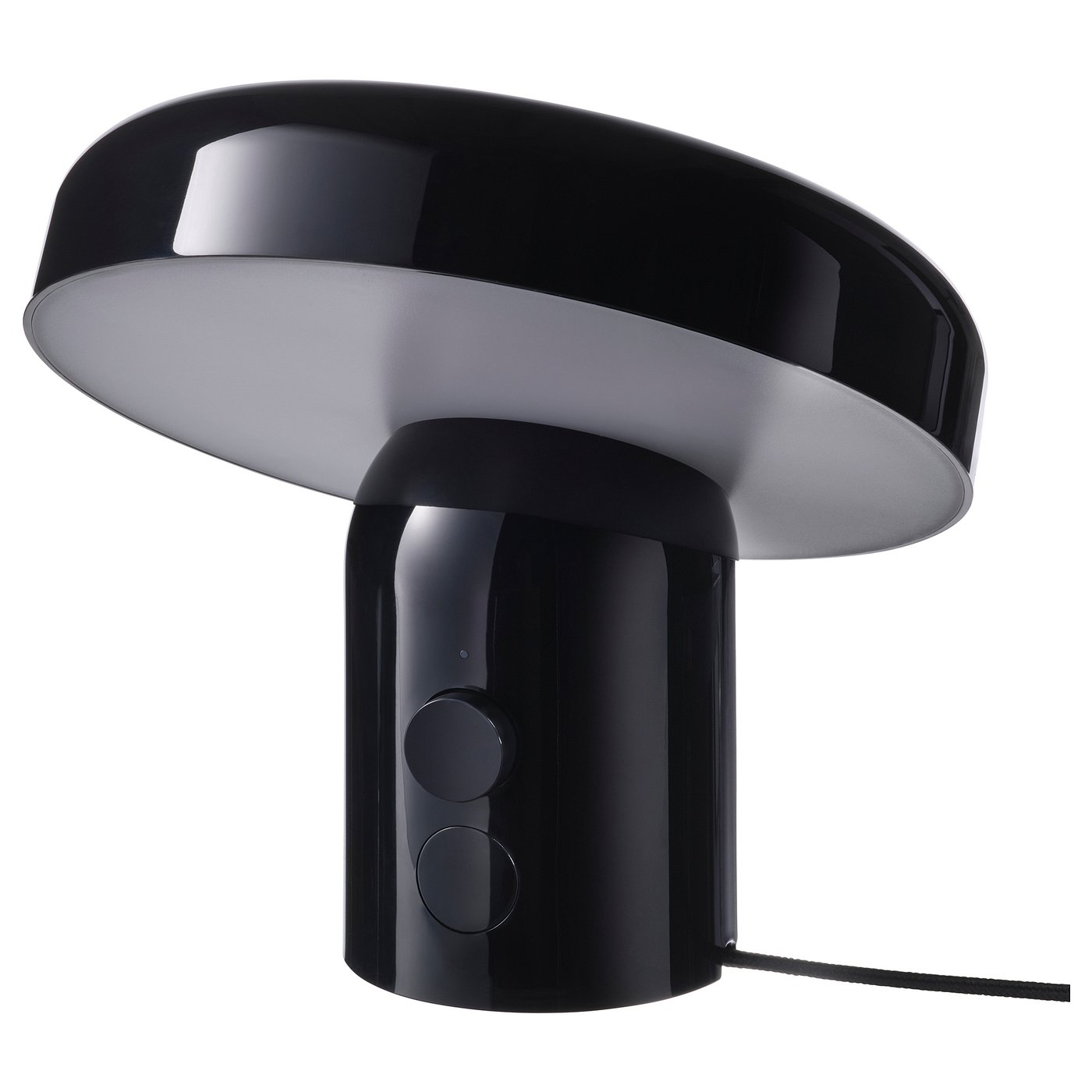 BLOMPRAKT Bluetooth speaker lamp, black, 22x22.4x20.6 cm