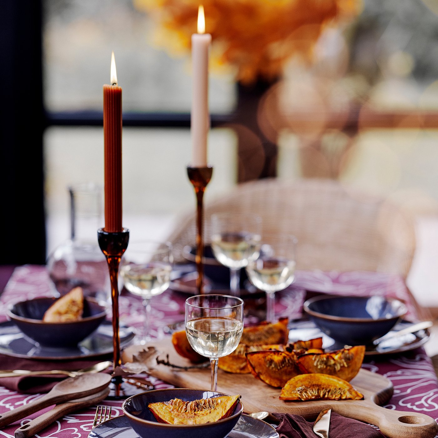 BLOMSTER candlestick, set of 2, brown