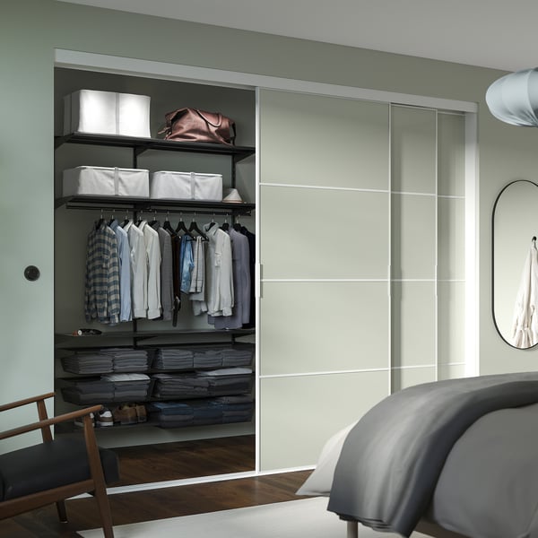 BOAXEL - BOAXEL Wardrobe combination, anthracite/metal, 145x40x201 cm