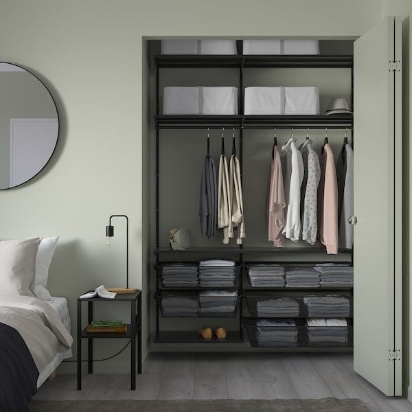 Ikea BOAXEL - Wardrobe combination, anthracite/metal, 145x40x201 cm