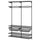 BOAXEL wardrobe combination, anthracite/metal, 125x40x201 cm