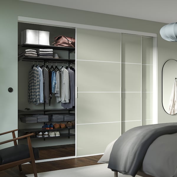 BOAXEL - Wardrobe combination, anthracite/metal, 125x40x201 cm