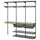 BOAXEL wardrobe combination, anthracite/oak, 182x40x201 cm