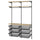 BOAXEL - BOAXEL Wardrobe combination, anthracite/oak, 125x40x201 cm