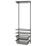 BOAXEL wardrobe combination, anthracite, 62x40x201 cm