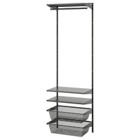 BOAXEL wardrobe combination, anthracite, 62x40x201 cm