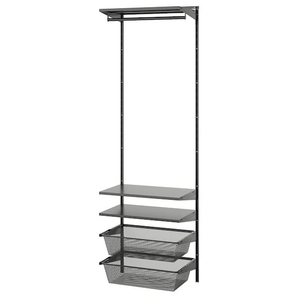 Ikea BOAXEL - Wardrobe combination, anthracite, 62x40x201 cm