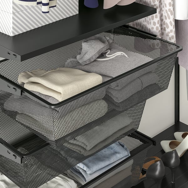 BOAXEL wardrobe combination, anthracite, 125x40x201 cm