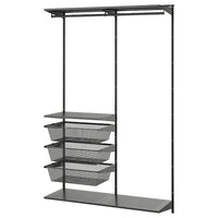 BOAXEL wardrobe combination, anthracite, 125x40x201 cm