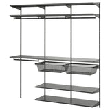 BOAXEL wardrobe combination, anthracite, 187x40x201 cm