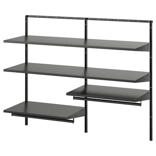 BOAXEL wardrobe combination, anthracite, 125x40x101 cm