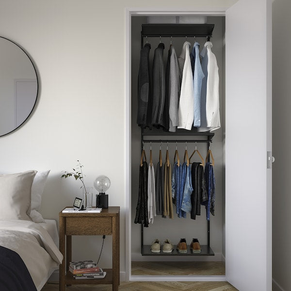 BOAXEL - Wardrobe combination, anthracite, 62x40x201 cm