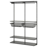 BOAXEL wardrobe combination, anthracite, 125x40x201 cm