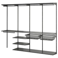 BOAXEL wardrobe combination, anthracite, 245x40x201 cm