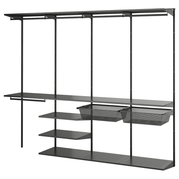 BOAXEL - BOAXEL Wardrobe combination, anthracite, 245x40x201 cm
