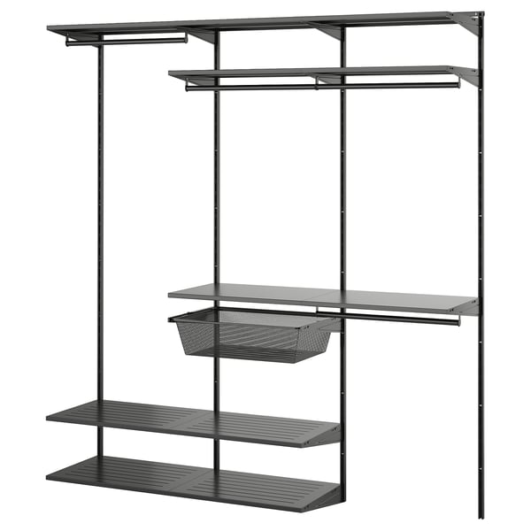 BOAXEL - BOAXEL Wardrobe combination, anthracite, 187x40x201 cm