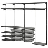 BOAXEL wardrobe combination, anthracite, 245x40x201 cm