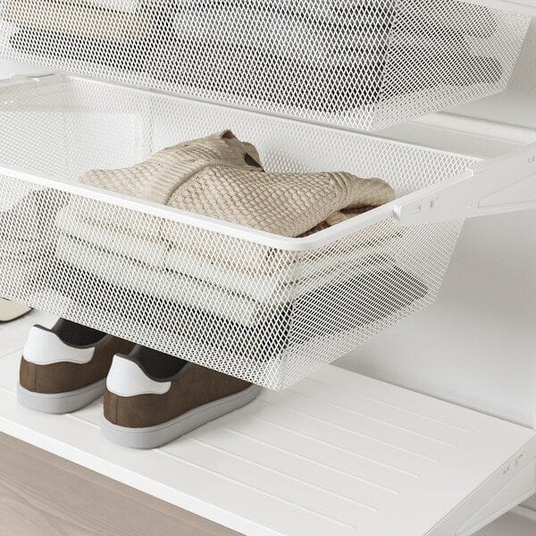 Ikea BOAXEL - Wardrobe combination, white/oak, 125x40x201 cm